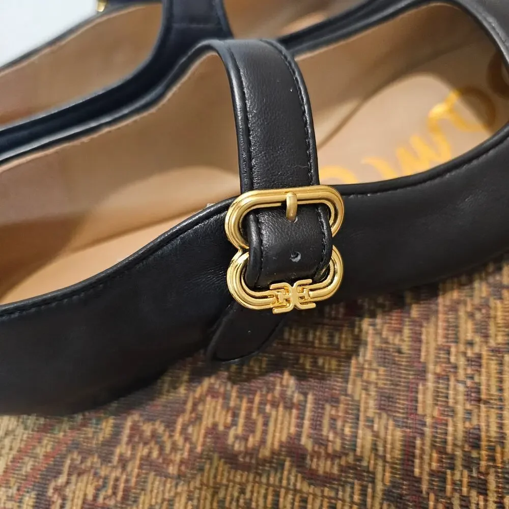 Sam Edelman Women's Michaela Black Leather Mary Jane Flats Size 7.5 - Picture 8 of 8